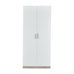 ตู้เสื้อผ้า 2 บานประตู รุ่นวาซ - สีขาว/ลายไม้ธรรมชาติ