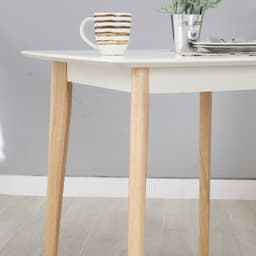 ชุดโต๊ะทานอาหาร 2 ที่นั่ง รุ่นมาวิน - สีธรรมชาติ/ขาว