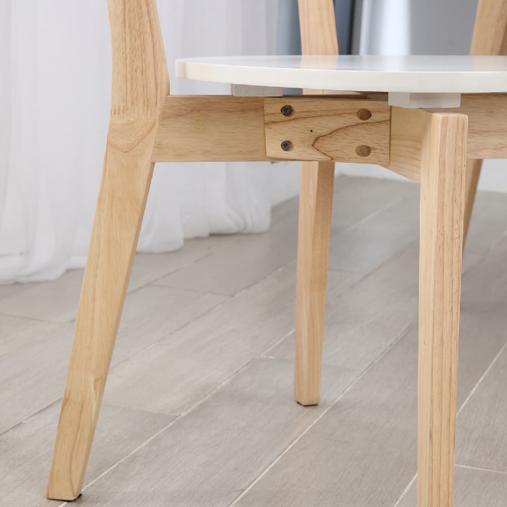 ชุดโต๊ะทานอาหาร 2 ที่นั่ง รุ่นมาวิน - สีธรรมชาติ/ขาว