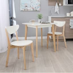 ชุดโต๊ะทานอาหาร 2 ที่นั่ง รุ่นมาวิน - สีธรรมชาติ/ขาว
