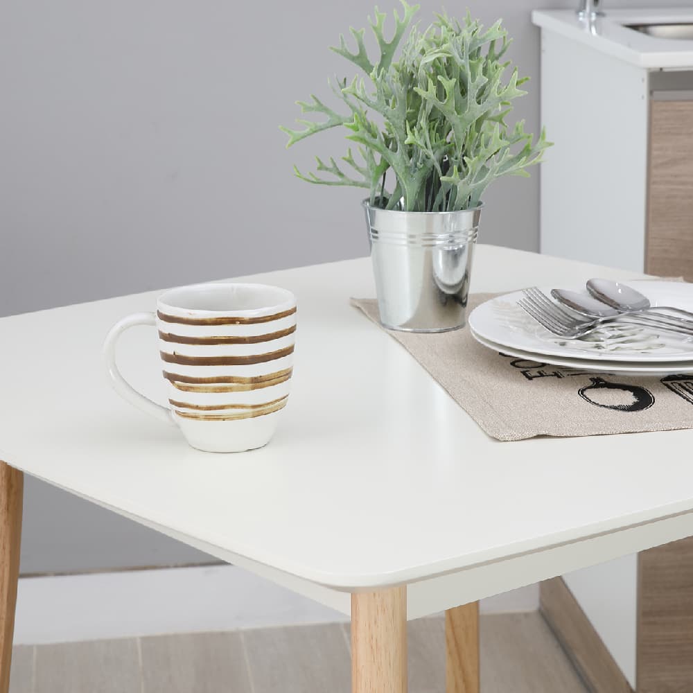 ชุดโต๊ะทานอาหาร 2 ที่นั่ง รุ่นมาวิน - สีธรรมชาติ/ขาว