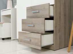 ตู้เสื้อผ้า 2 บานประตู รุ่นวินซ์ - สีธรรมชาติ/ขาว