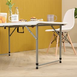 โต๊ะพับปรับความสูง รุ่นไททัน ขนาด 120 ซม. - สีขาว/เทา