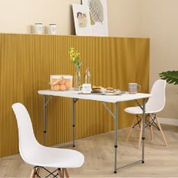 โต๊ะพับปรับความสูง รุ่นไททัน ขนาด 120 ซม. - สีขาว/เทา