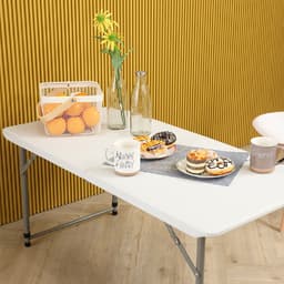 โต๊ะพับปรับความสูง รุ่นไททัน ขนาด 120 ซม. - สีขาว/เทา