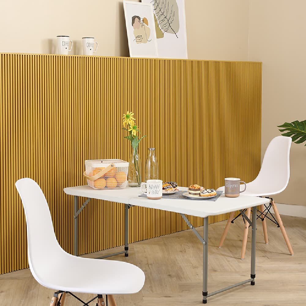 โต๊ะพับปรับความสูง รุ่นไททัน ขนาด 120 ซม. - สีขาว/เทา