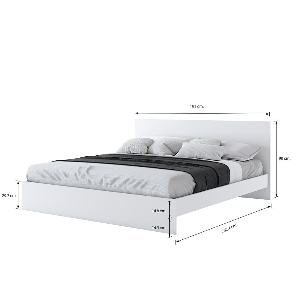 เตียงนอน รุ่นวิวิด ขนาด 6 ฟุต - สีขาว