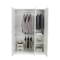 ตู้เสื้อผ้า 3 บานประตู รุ่นวิวิด - สีขาว