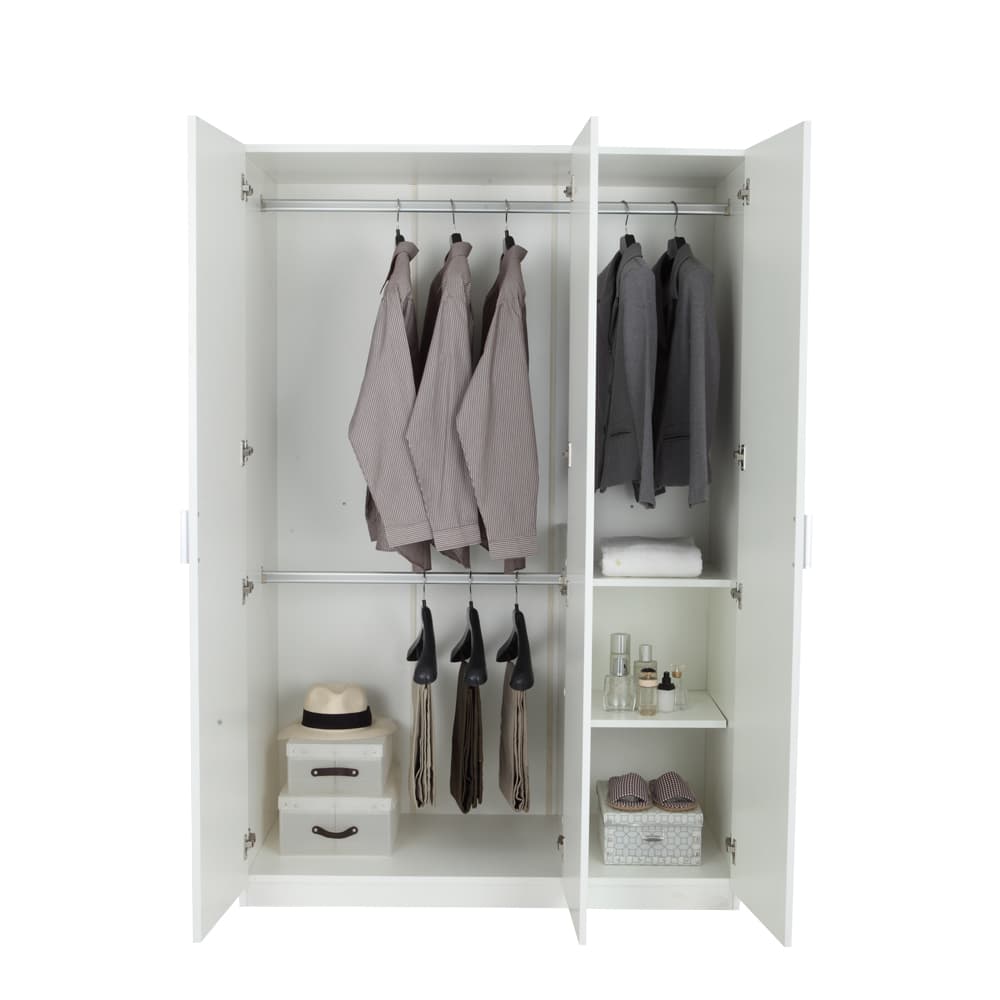 ตู้เสื้อผ้า 3 บานประตู รุ่นวิวิด - สีขาว