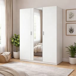 ตู้เสื้อผ้า 3 บานประตู รุ่นวิวิด - สีขาว