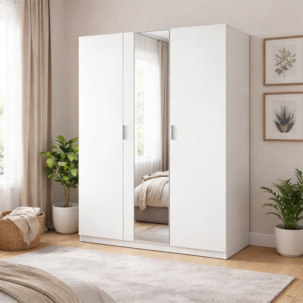 ตู้เสื้อผ้า 3 บานประตู รุ่นวิวิด - สีขาว