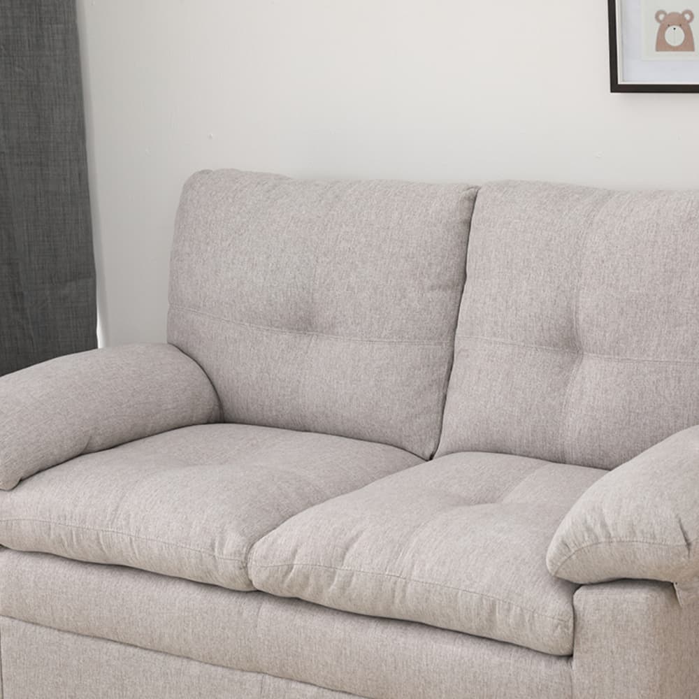 โซฟาผ้า 2 ที่นั่ง รุ่นออกัสต้า - สีน้ำตาลอ่อน