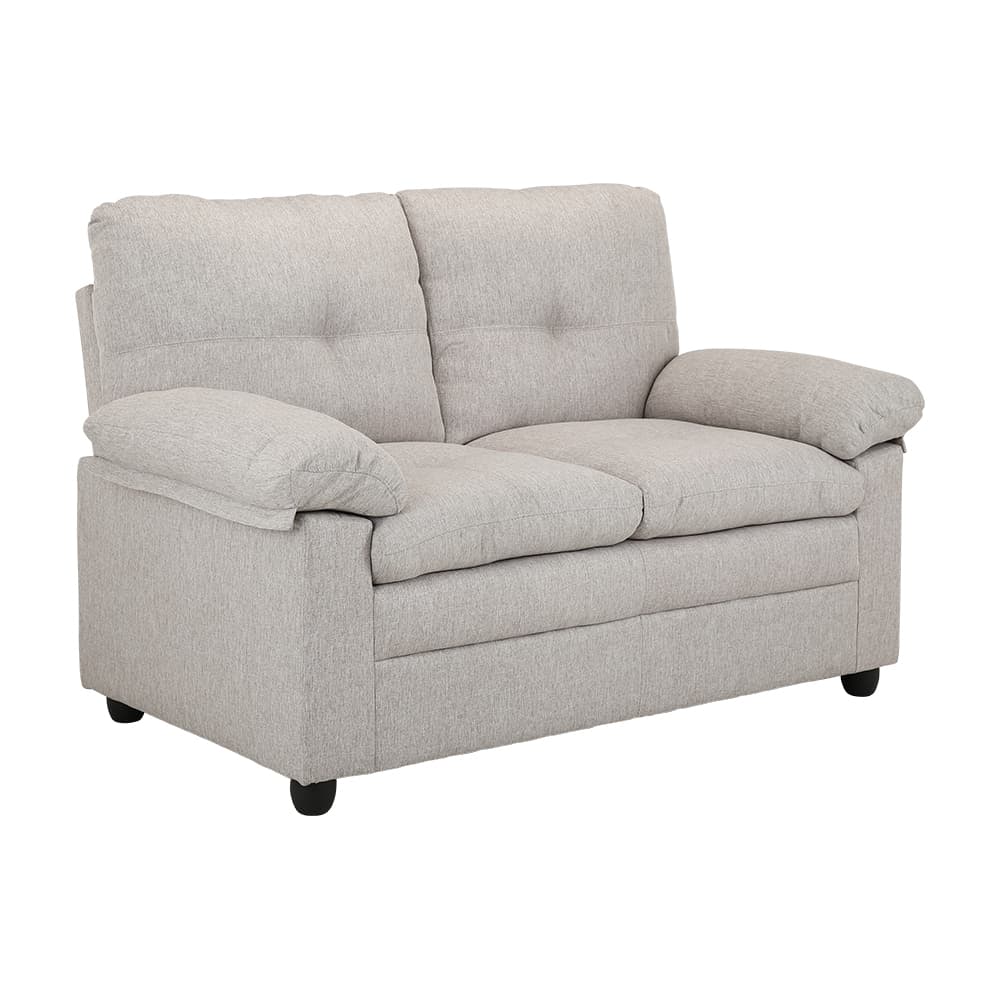 โซฟาผ้า 2 ที่นั่ง รุ่นออกัสต้า - สีน้ำตาลอ่อน - โซฟาผ้า 2 ที่นั่ง สีน้ำตาลอ่อน บุด้วยฟองน้ำคุณภาพดี