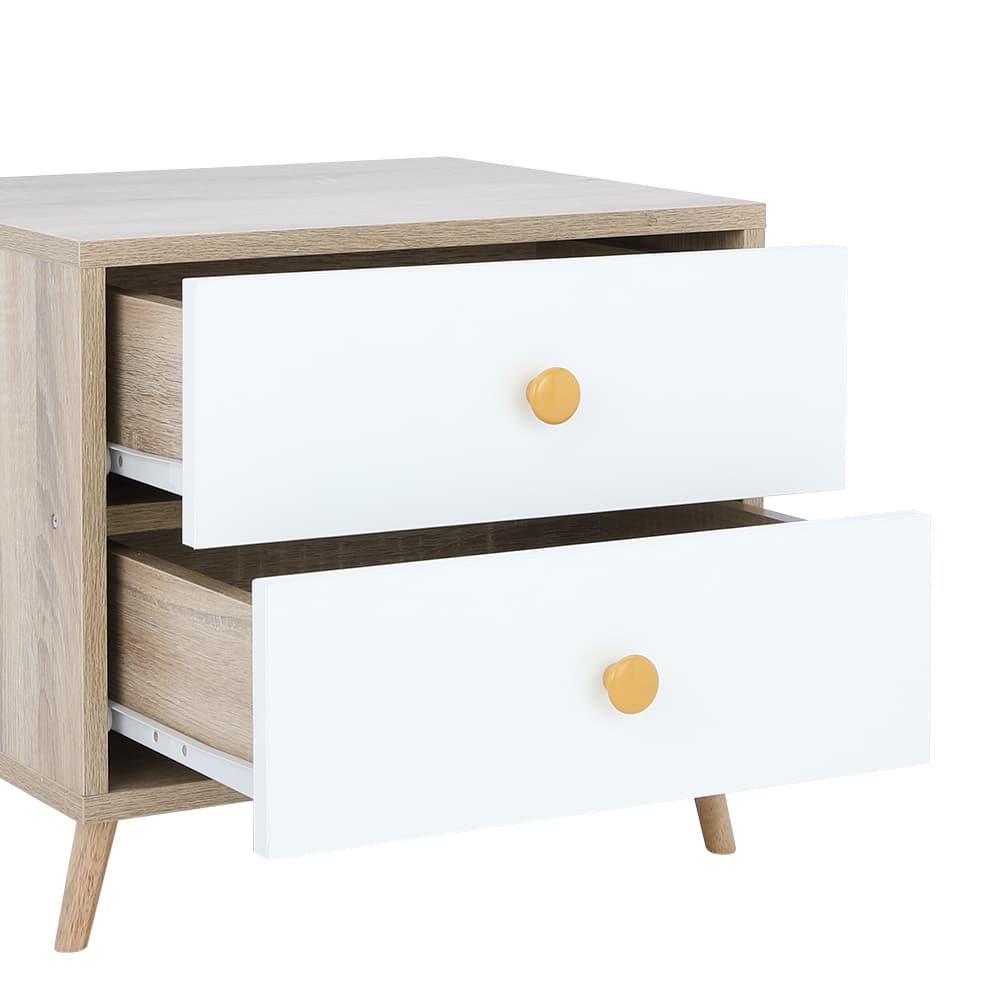 ตู้ข้างเตียง รุ่นออร์คิด ขนาด 45 ซม. - สีธรรมชาติ/ขาว