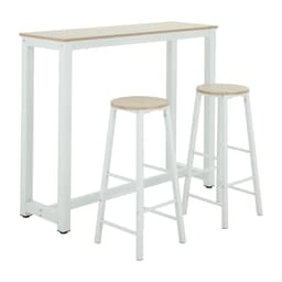 ชุดโต๊ะบาร์ 2 ที่นั่ง รุ่นโจลีน - สีธรรมชาติ/ขาว