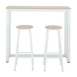 ชุดโต๊ะบาร์ 2 ที่นั่ง รุ่นโจลีน - สีธรรมชาติ/ขาว