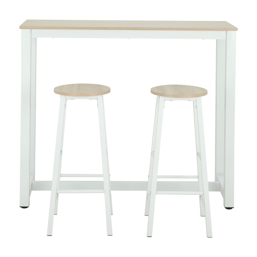 ชุดโต๊ะบาร์ 2 ที่นั่ง รุ่นโจลีน - สีธรรมชาติ/ขาว