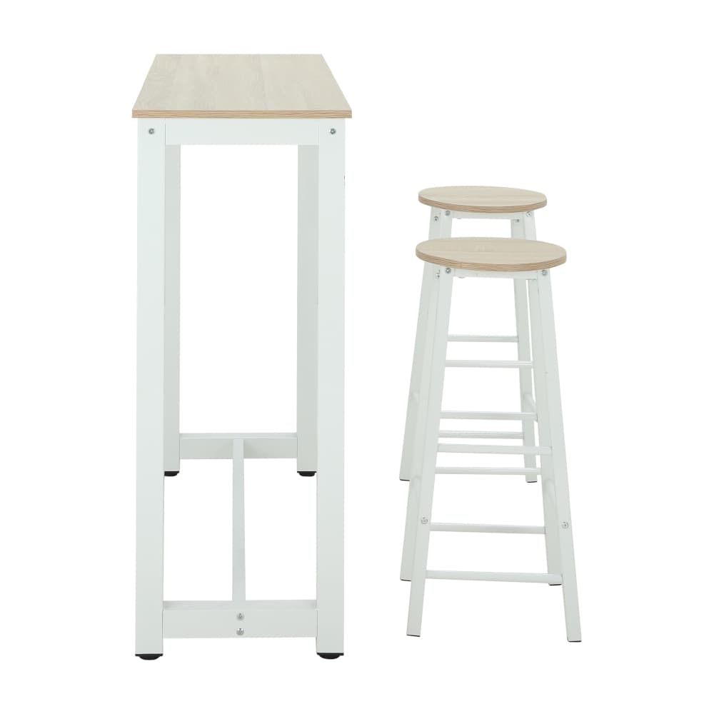 ชุดโต๊ะบาร์ 2 ที่นั่ง รุ่นโจลีน - สีธรรมชาติ/ขาว