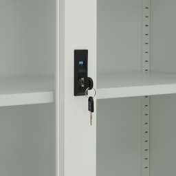 ตู้เหล็กบานเลื่อน รุ่นโซลิด ความสูง 90 ซม. - สีขาว