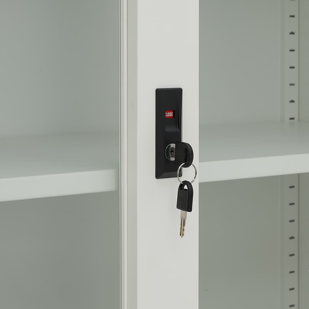 ตู้เหล็กบานเลื่อน รุ่นโซลิด ความสูง 90 ซม. - สีขาว