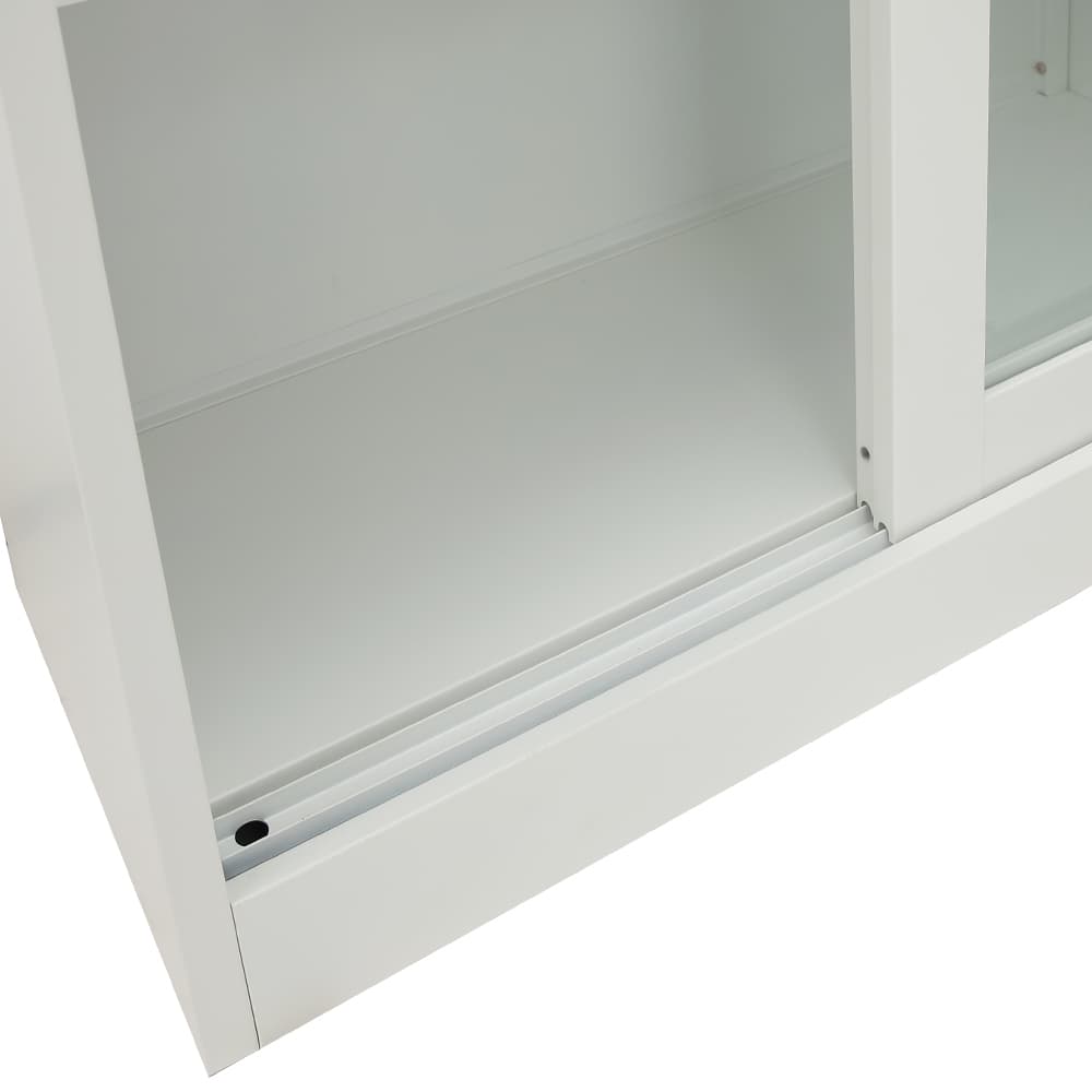 ตู้เหล็กบานเลื่อน รุ่นโซลิด ความสูง 185 ซม.  - สีขาว