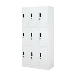 ตู้เหล็กล็อคเกอร์ 9 ช่อง รุ่นโซลิด - สีขาว