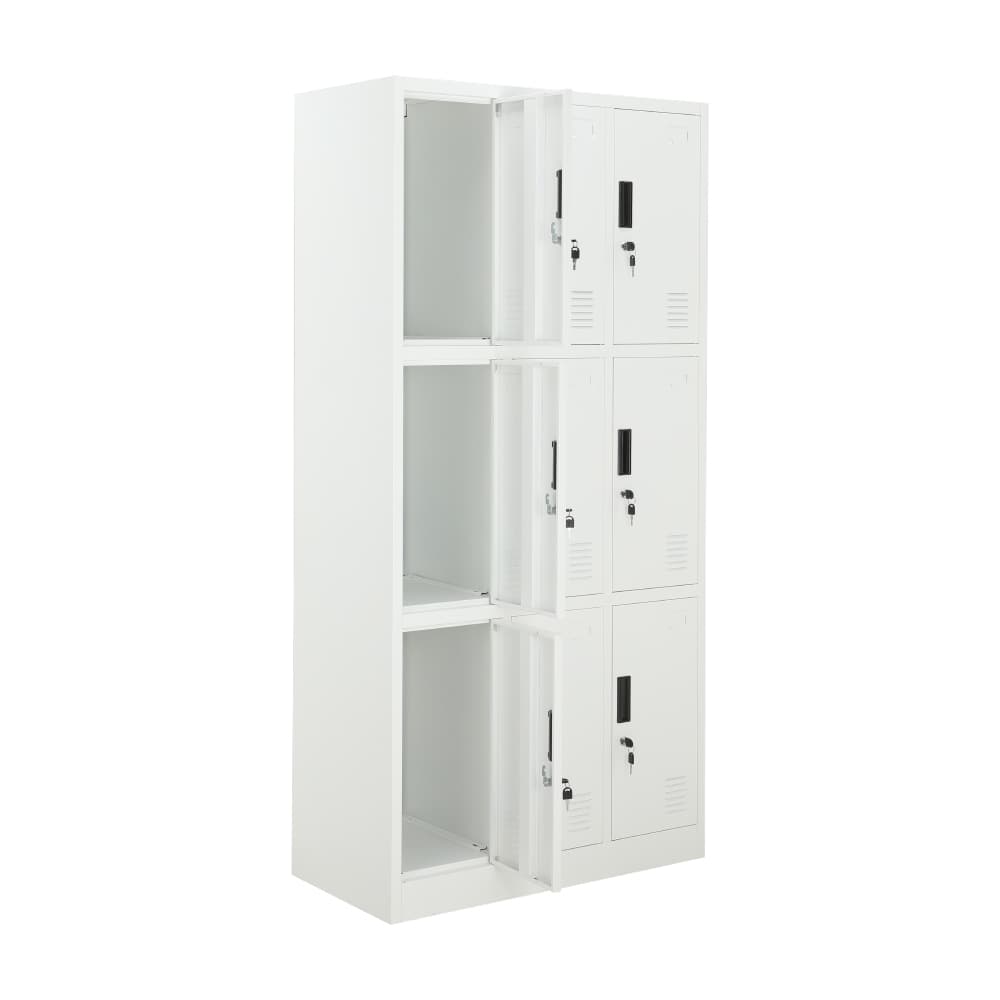 ตู้เหล็กล็อคเกอร์ 9 ช่อง รุ่นโซลิด - สีขาว