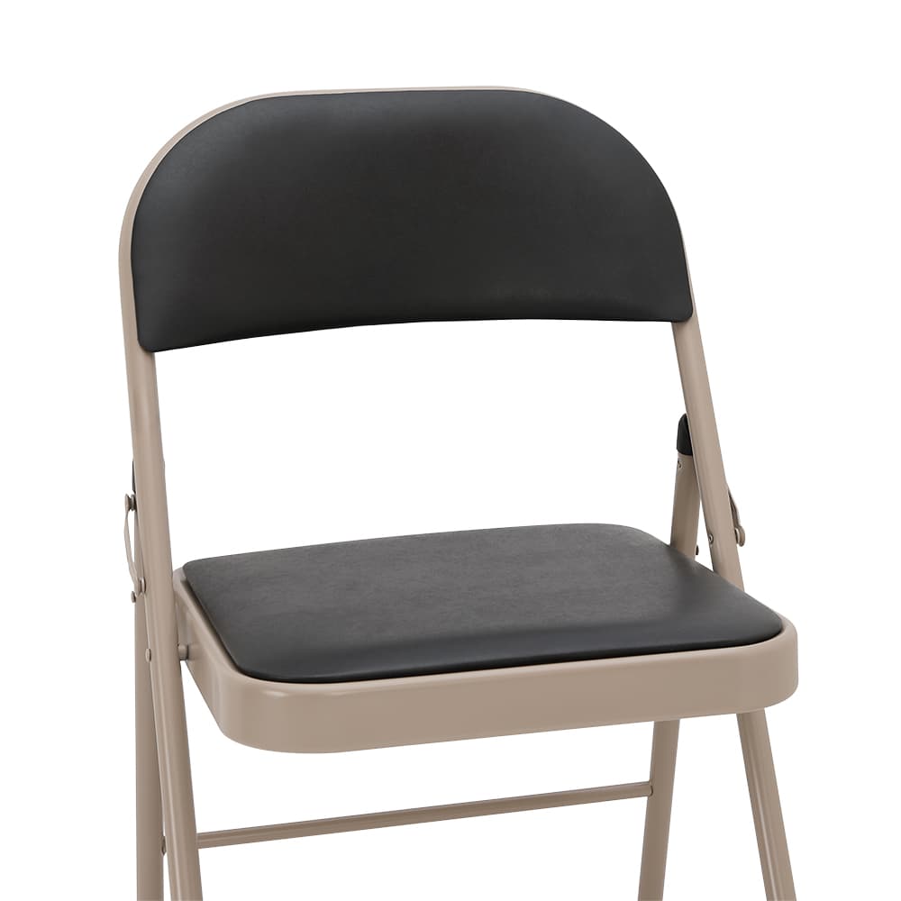 เก้าอี้พับเบาะพีวีซี รุ่นเบส - สีดำ/หินทราย