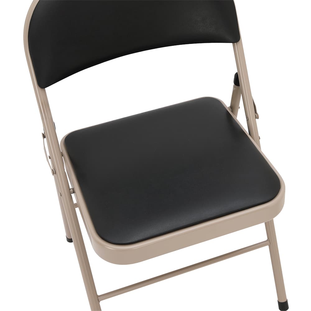 เก้าอี้พับเบาะพีวีซี รุ่นเบส - สีดำ/หินทราย