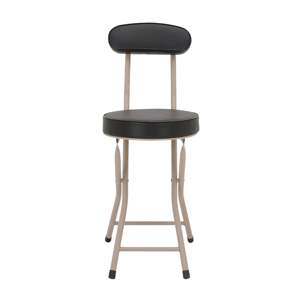 เก้าอี้พับเบาะพีวีซี รุ่นบีท - สีดำ/หินทราย