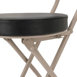 เก้าอี้พับเบาะพีวีซี รุ่นบีท - สีดำ/หินทราย