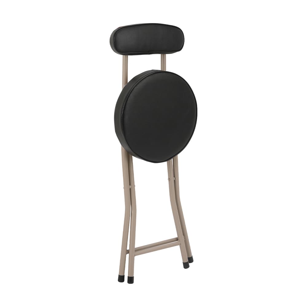 เก้าอี้พับเบาะพีวีซี รุ่นบีท - สีดำ/หินทราย