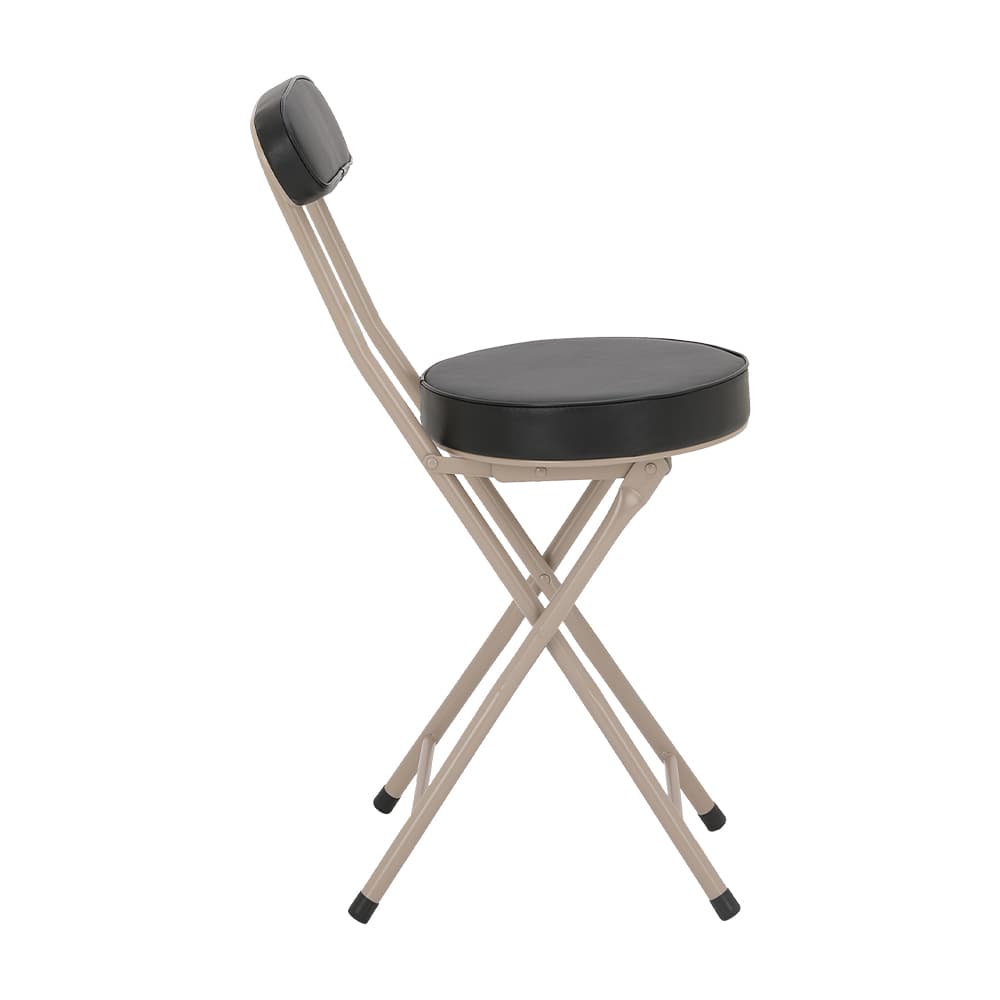 เก้าอี้พับเบาะพีวีซี รุ่นบีท - สีดำ/หินทราย