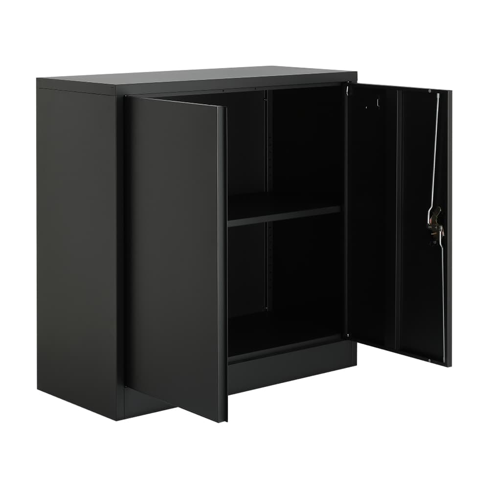 ตู้เหล็ก รุ่นโซลิด สูง 90 ซม. - สีดำ