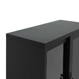 ตู้เหล็กบานเลื่อน รุ่นโซลิด สูง 90 ซม. - สีดำ