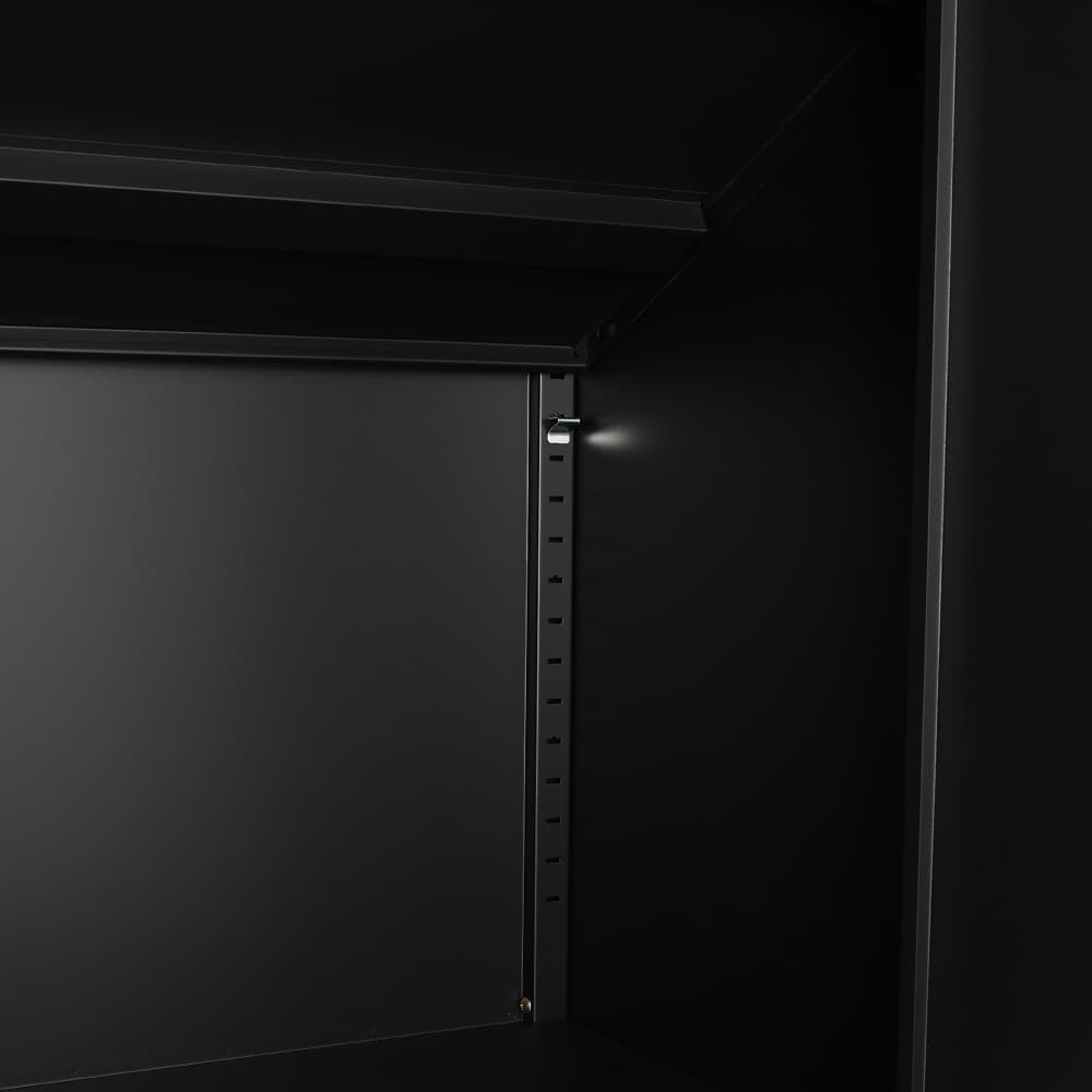 ตู้เหล็กบานเลื่อน รุ่นโซลิด สูง 90 ซม. - สีดำ