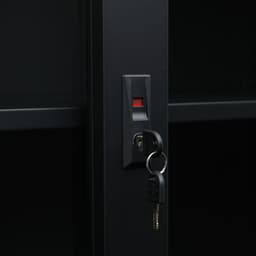 ตู้เหล็กบานเลื่อน รุ่นโซลิด สูง 90 ซม. - สีดำ