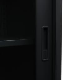 ตู้เหล็กบานเลื่อน รุ่นโซลิด สูง 90 ซม. - สีดำ