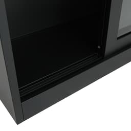 ตู้เหล็กบานเลื่อน รุ่นโซลิด สูง 90 ซม. - สีดำ