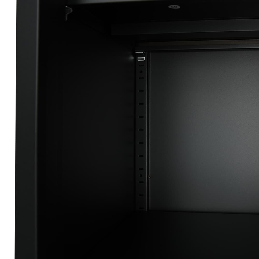 ตู้เหล็กบานเลื่อน รุ่นโซลิด สูง 185 ซม. - สีดำ