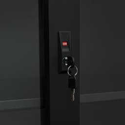 ตู้เหล็กบานเลื่อน รุ่นโซลิด สูง 185 ซม. - สีดำ