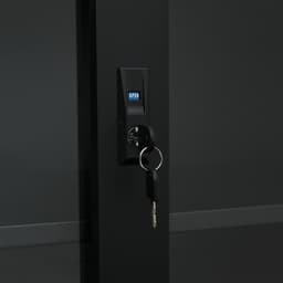 ตู้เหล็กบานเลื่อน รุ่นโซลิด สูง 185 ซม. - สีดำ