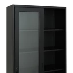 ตู้เหล็กบานเลื่อน รุ่นโซลิด สูง 185 ซม. - สีดำ