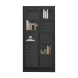 ตู้เหล็กบานเลื่อน รุ่นโซลิด สูง 185 ซม. - สีดำ