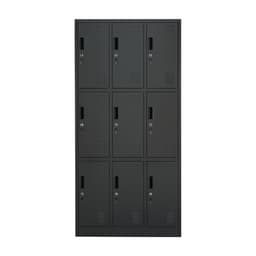 ตู้เหล็กล็อกเกอร์ 9 ช่อง รุ่นโซลิด - สีดำ