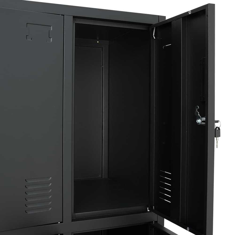 ตู้เหล็กล็อกเกอร์ 9 ช่อง รุ่นโซลิด - สีดำ