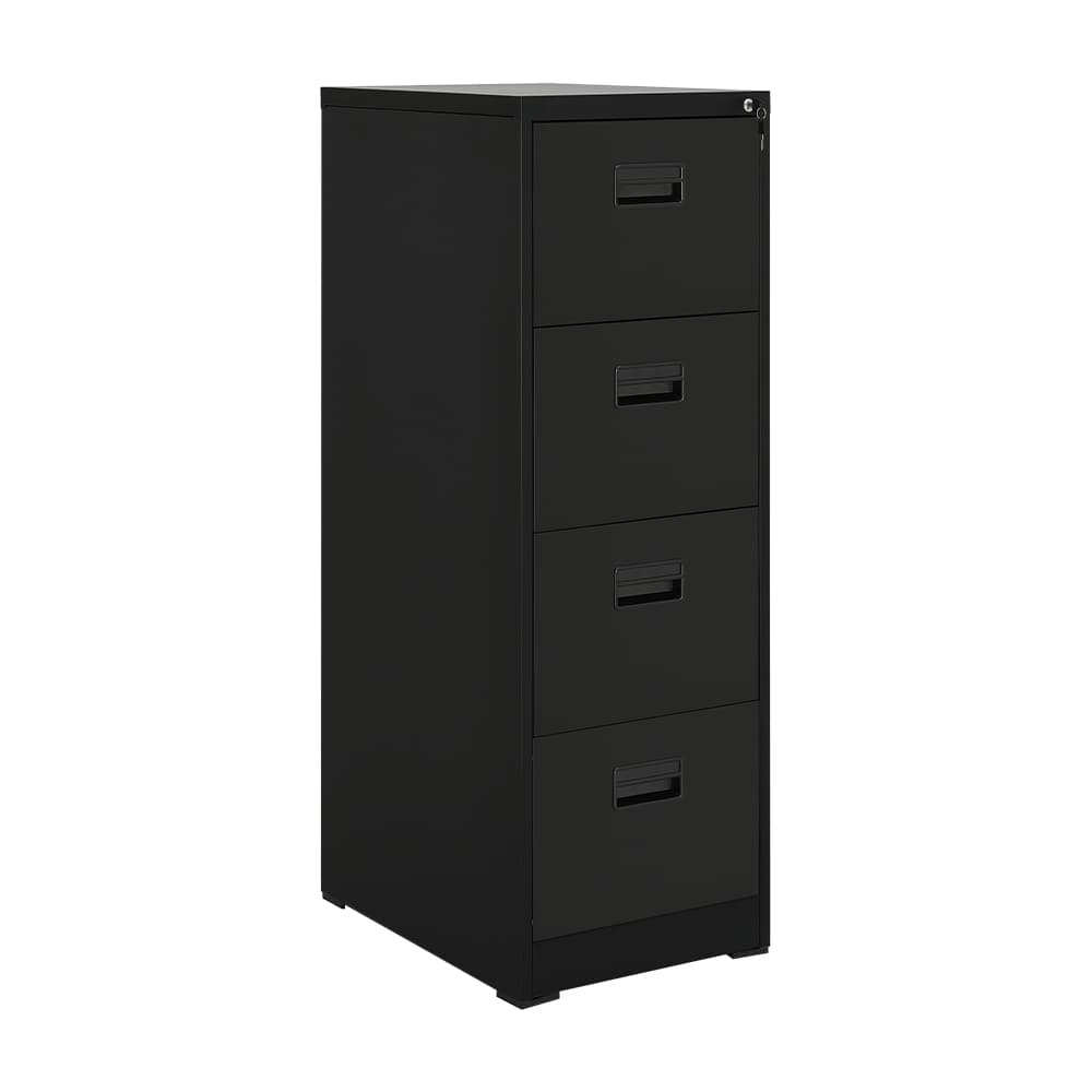 ตู้เหล็ก 4 ลิ้นชัก รุ่นโซลิด - สีดำ