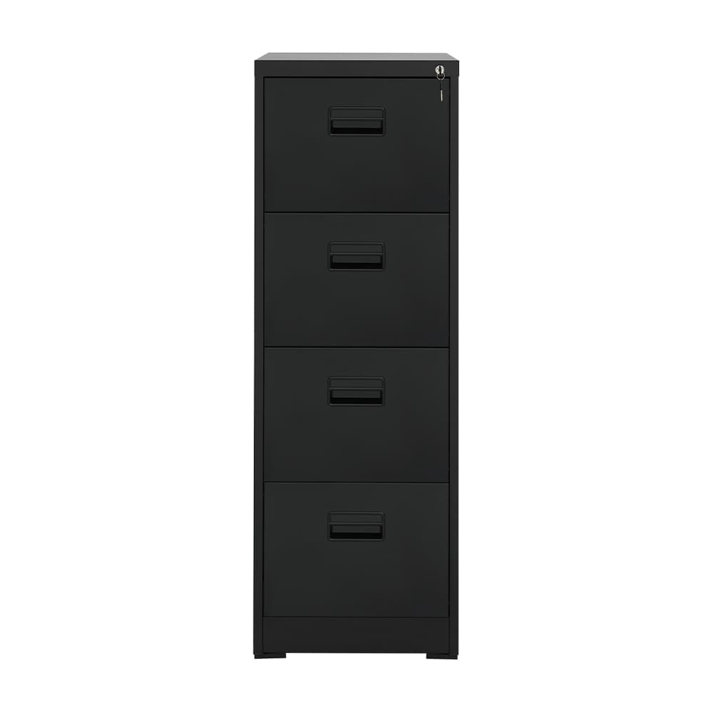 ตู้เหล็ก 4 ลิ้นชัก รุ่นโซลิด - สีดำ