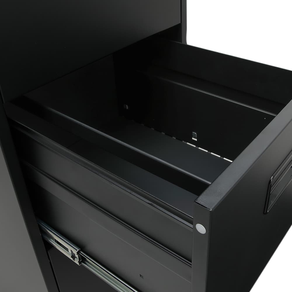 ตู้เหล็ก 4 ลิ้นชัก รุ่นโซลิด - สีดำ