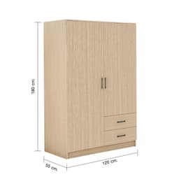 ตู้เสื้อผ้า 2 บาน รุ่นฟินซ์ ขนาด 120 ซม. - สีธรรมชาติ